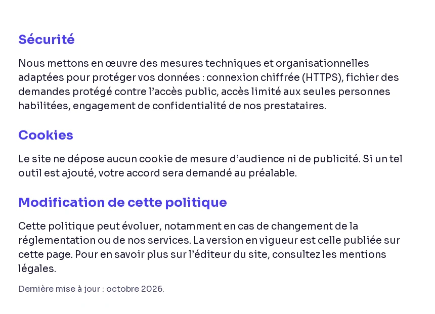 Politique de confidentialité (2/2)
